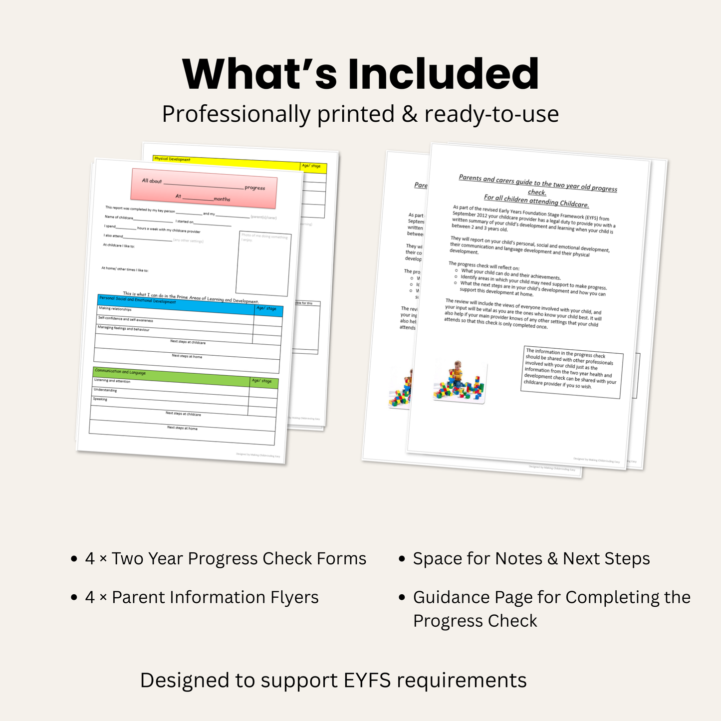 EYFS 2 Year Progress Check Pack | Childminder Assessment Folder