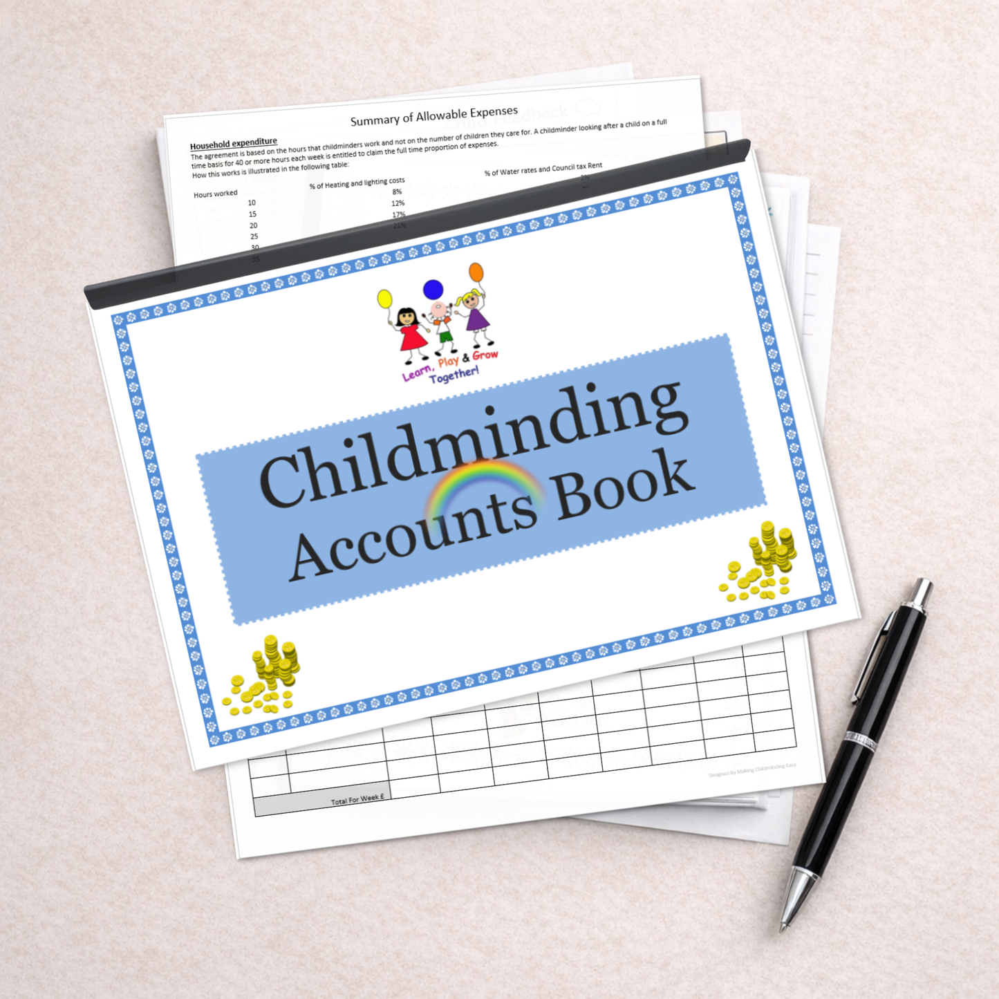 Childminder Accounts Book | Income & Expense Record Book