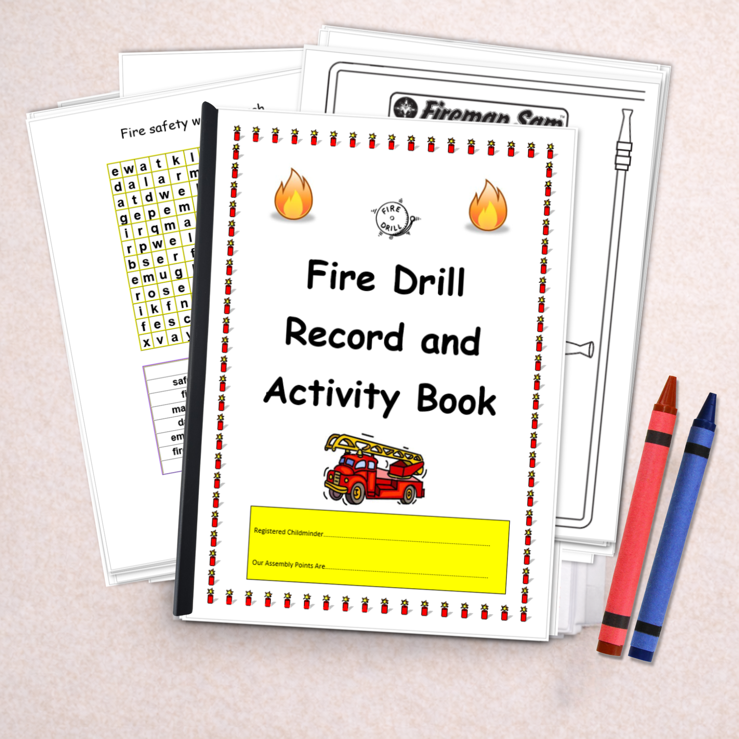 Childminder Fire Drill Record & Activity Pack | Safety & Learning Folder