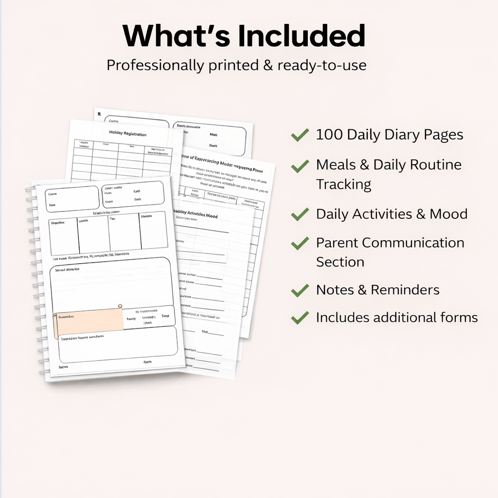 A5 Daily Diary 3+ Years | Childminder Daily Record Book