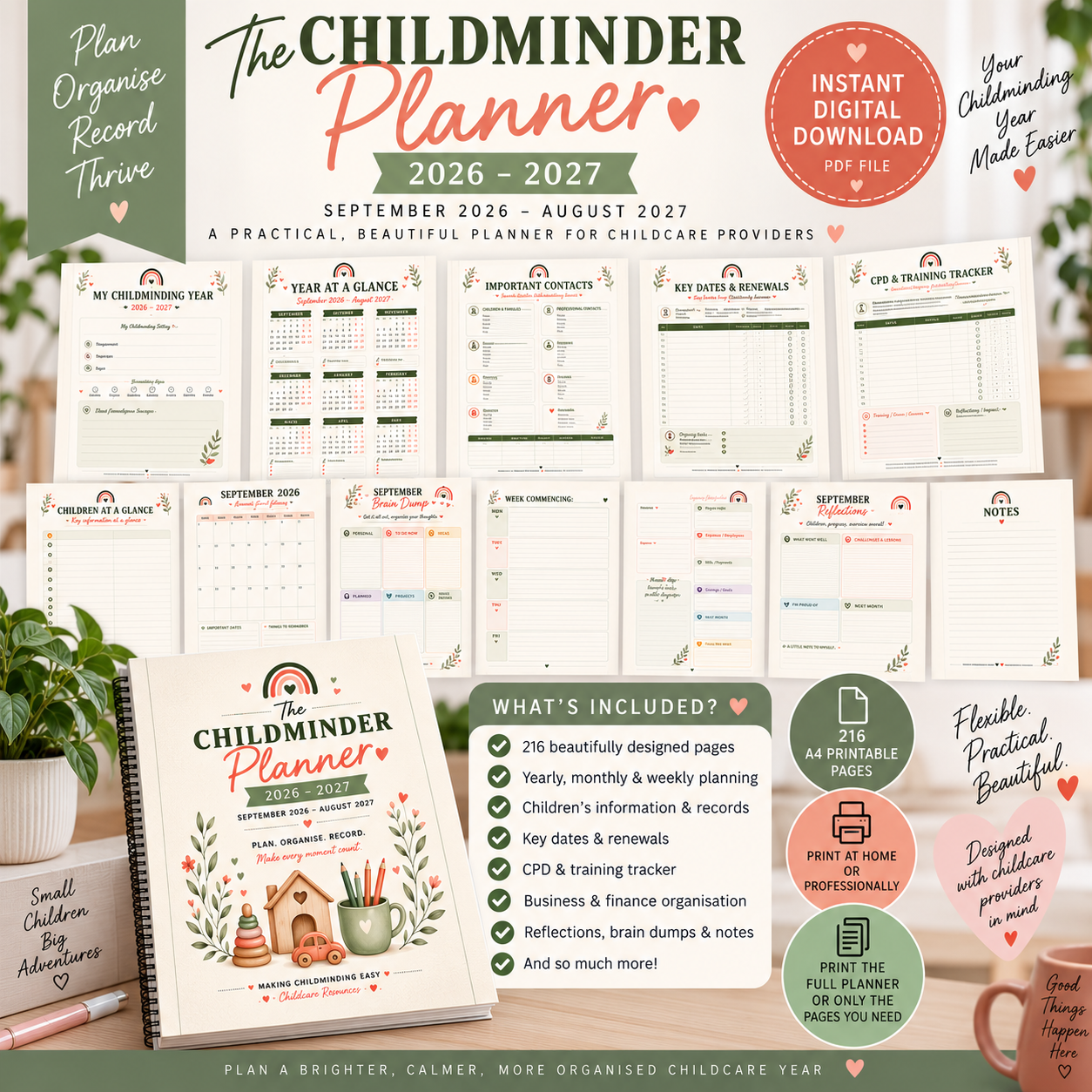 Childminder Planner 2026–2027 | Printable PDF