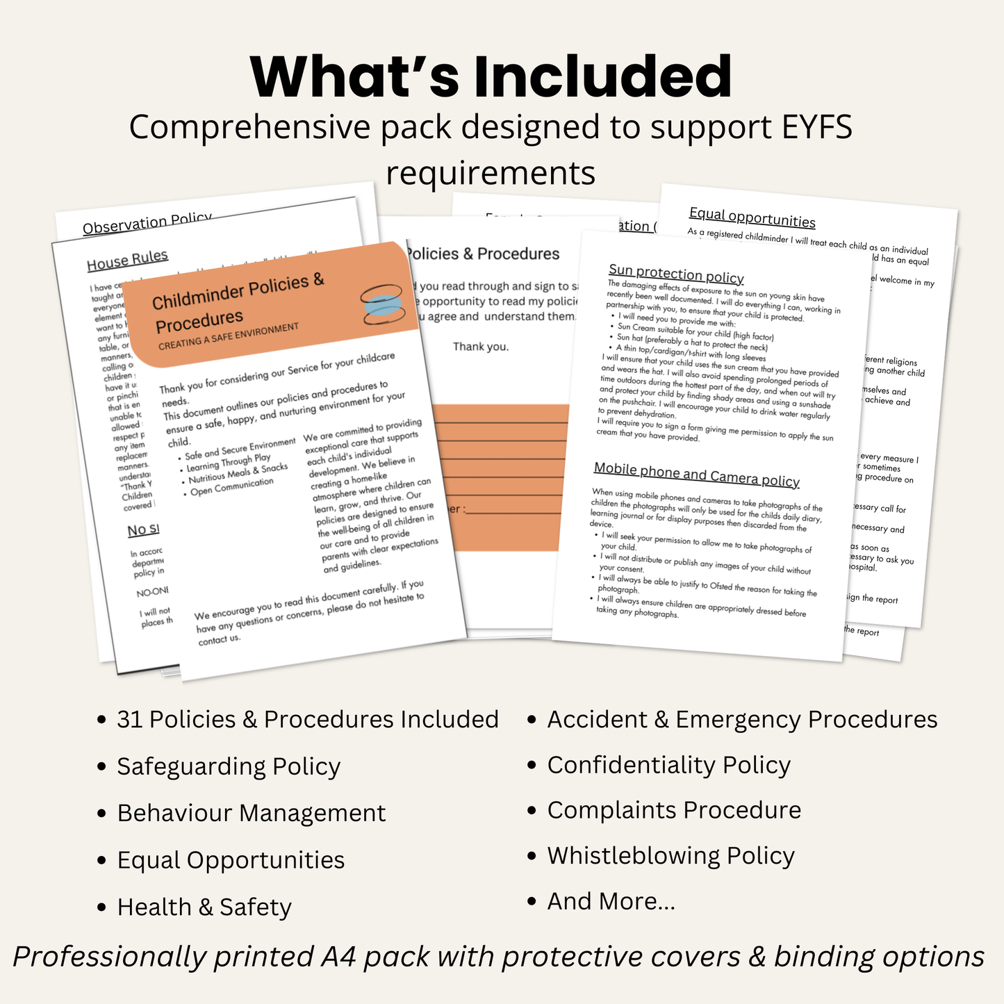 Childminder Policies & Procedures Pack (Printed) | EYFS Compliant 2025