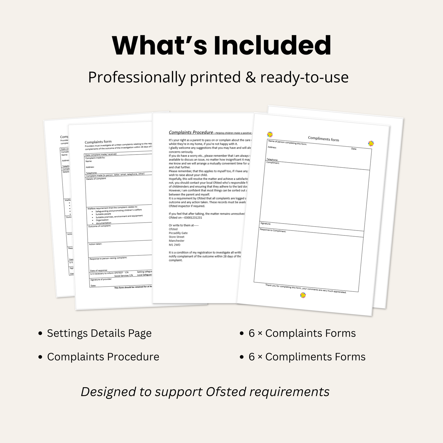 Childminder Complaints & Compliments Log Book | Ofsted Record Folder