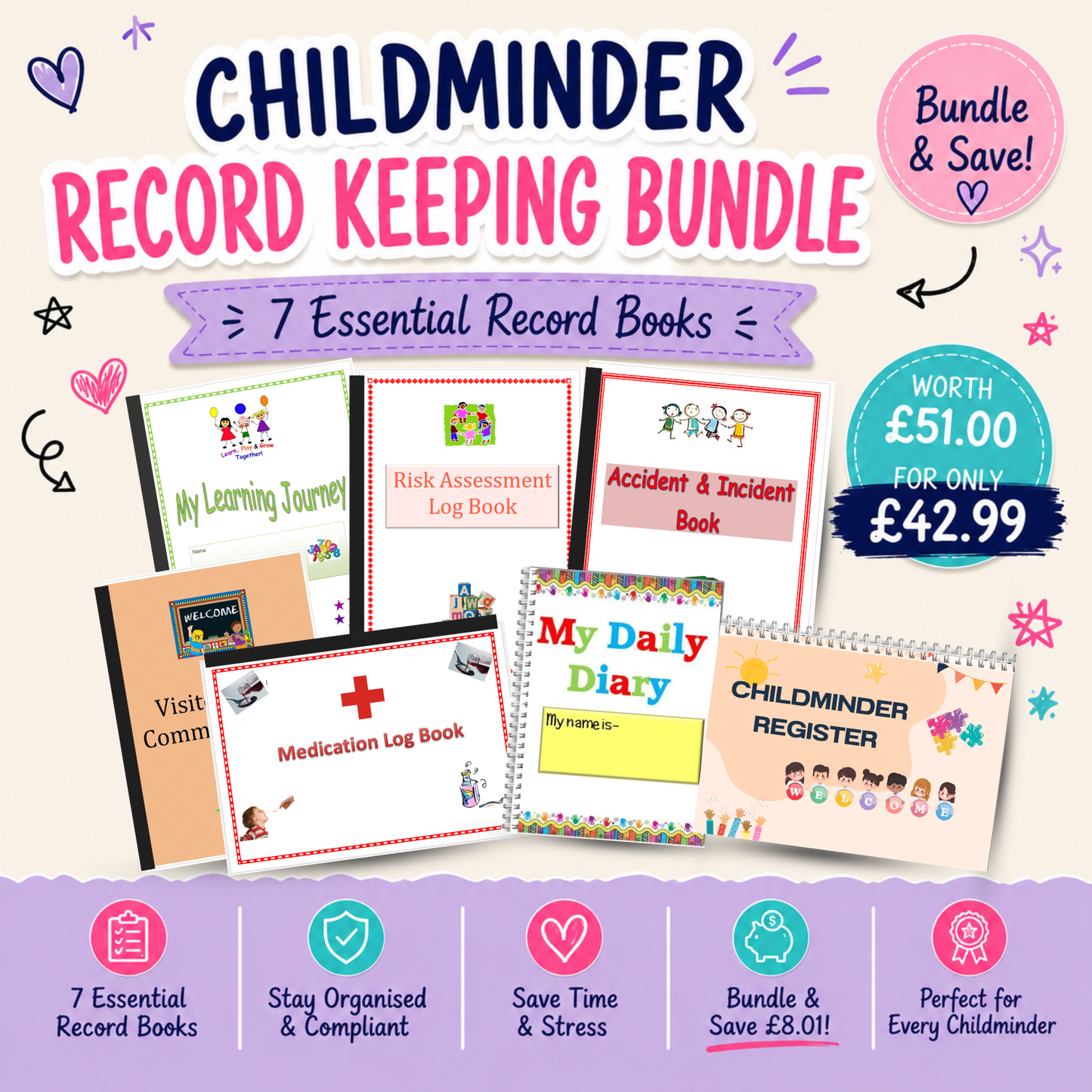 Childminder Record Keeping Bundle | 7 Essential Record Books