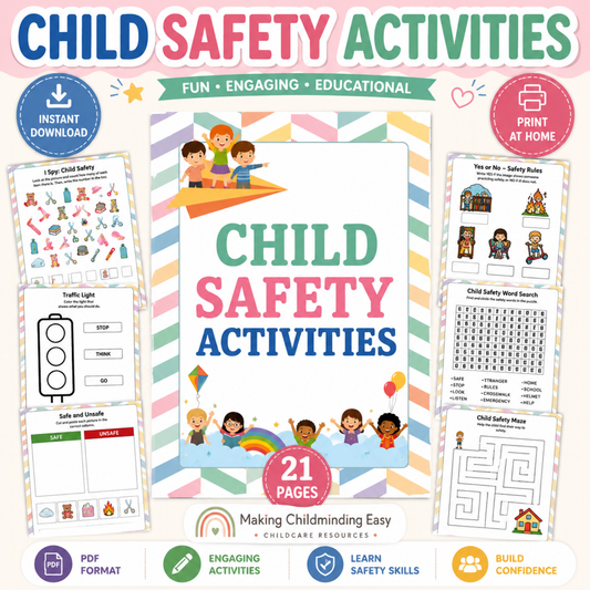 Child Safety Activities Printable Pack | 21 Educational Safety Worksheets for Kids