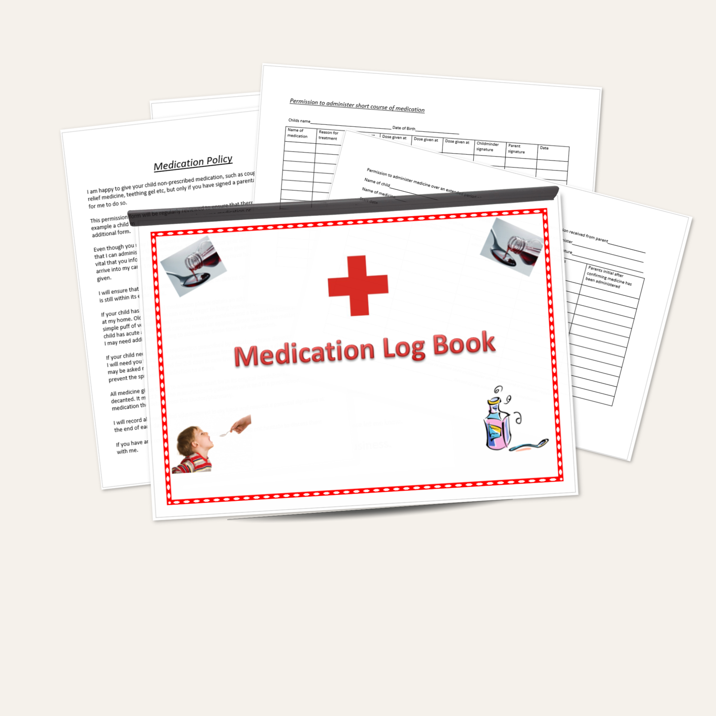 Childminder Medication Log Book | Medicine Record Folder