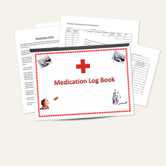 Childminder Medication Log Book | Medicine Record Folder