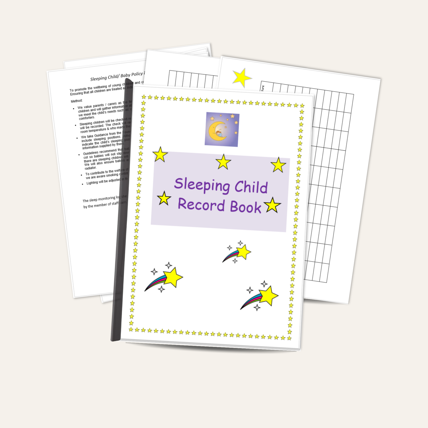 Childminder Sleeping Child Record Book | Sleep Monitoring Log Folder