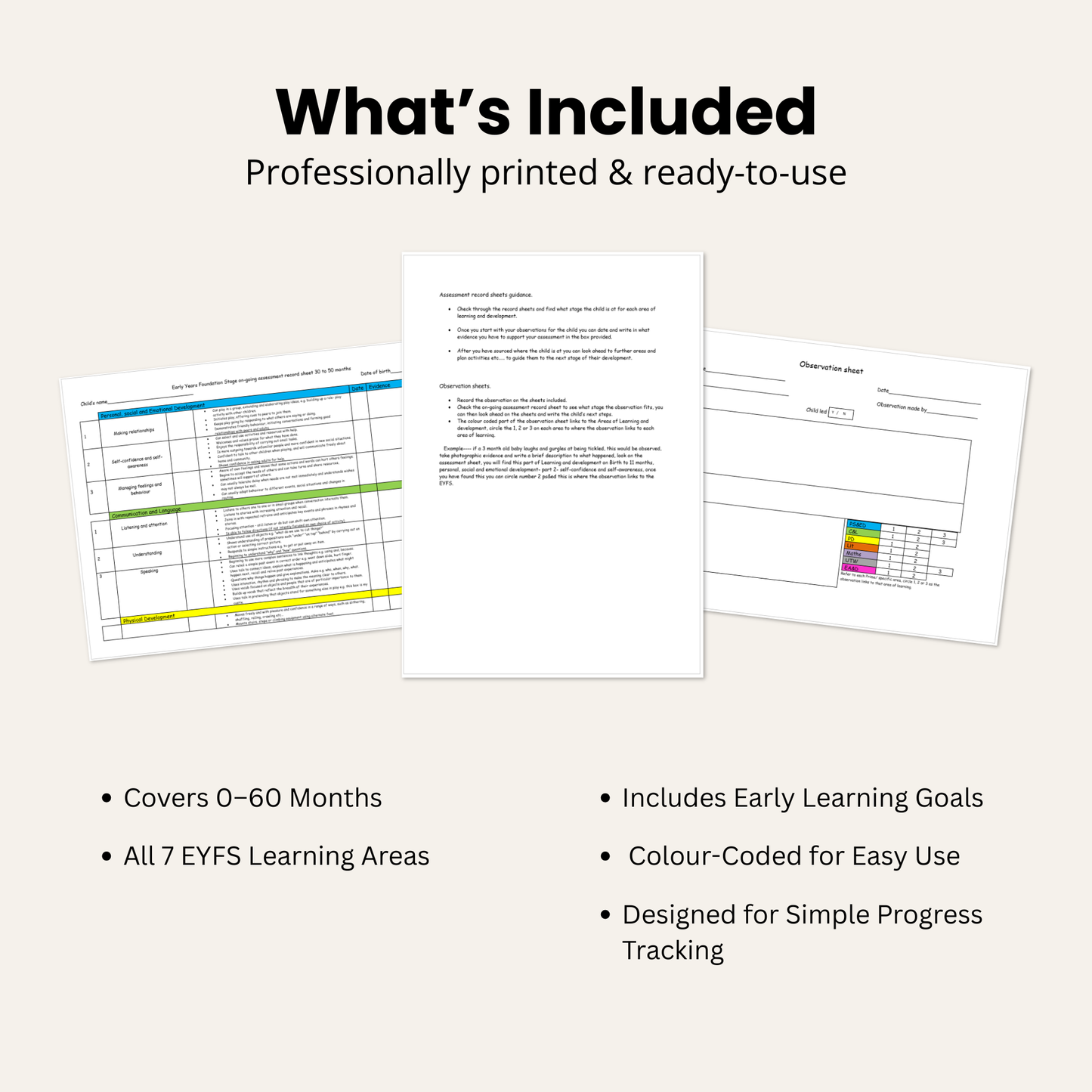 EYFS Assessment Tracker Pack | Ongoing Development Record (0–60 Months)