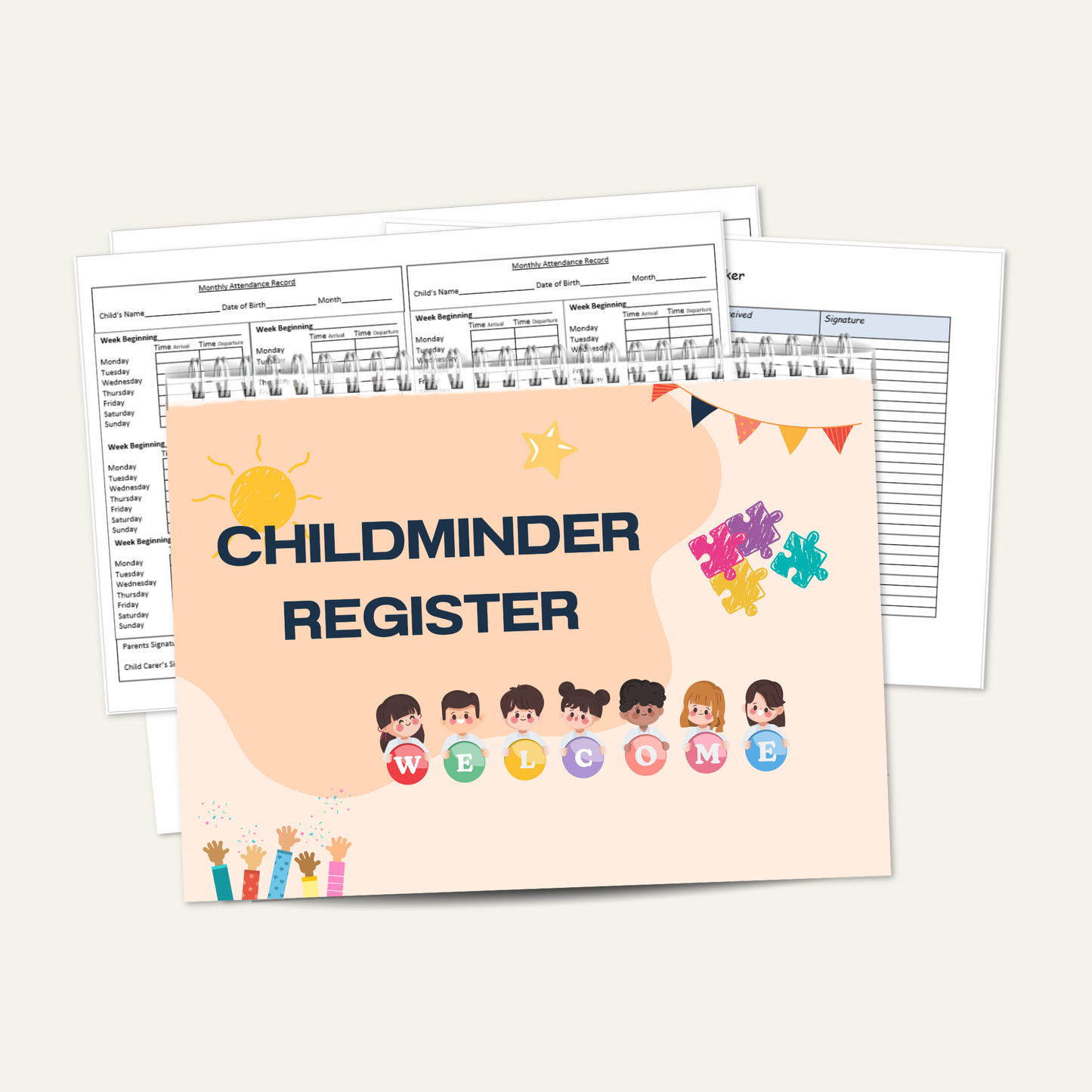 Childminder Attendance Register (Printed) | EYFS Compliant