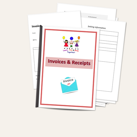Childminder Invoice & Receipt Book | Payment Record Folder