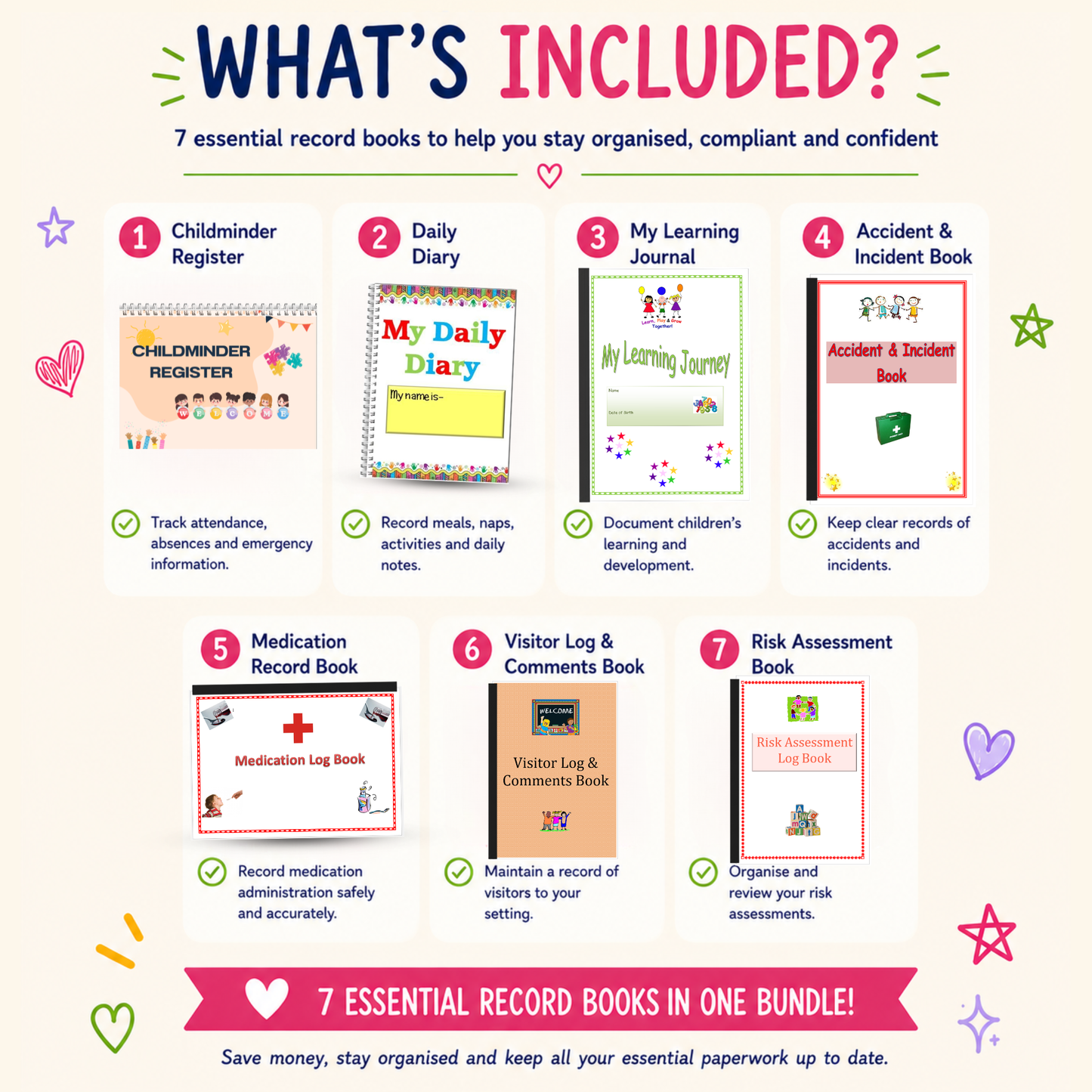 Childminder Record Keeping Bundle | 7 Essential Record Books