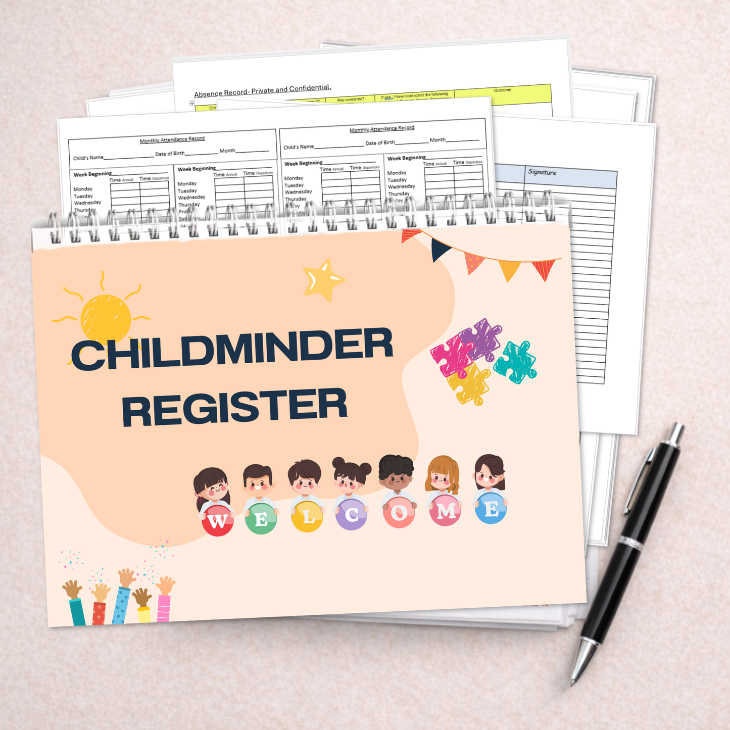 Childminder Attendance Register (Printed) | EYFS Compliant