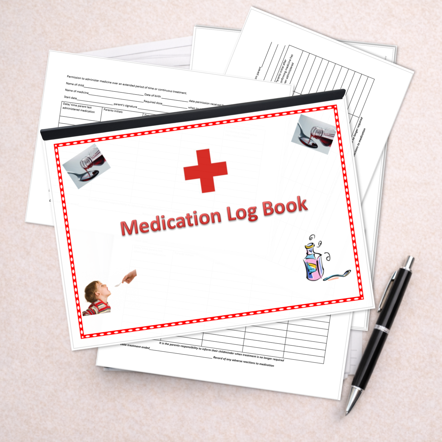 Childminder Medication Log Book | Medicine Record Folder