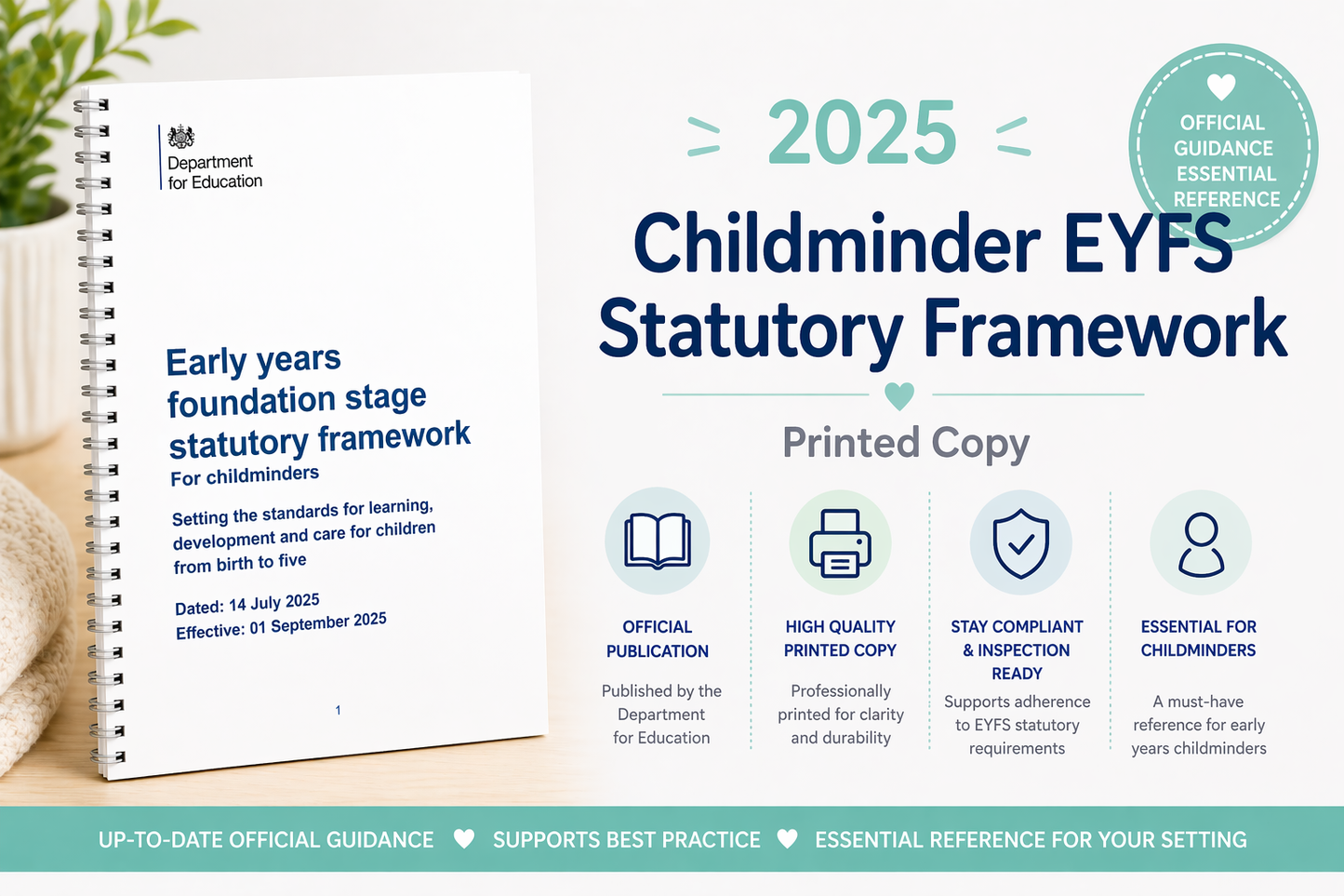 EYFS Statutory Framework for Childminders 2025 | Printed Copy