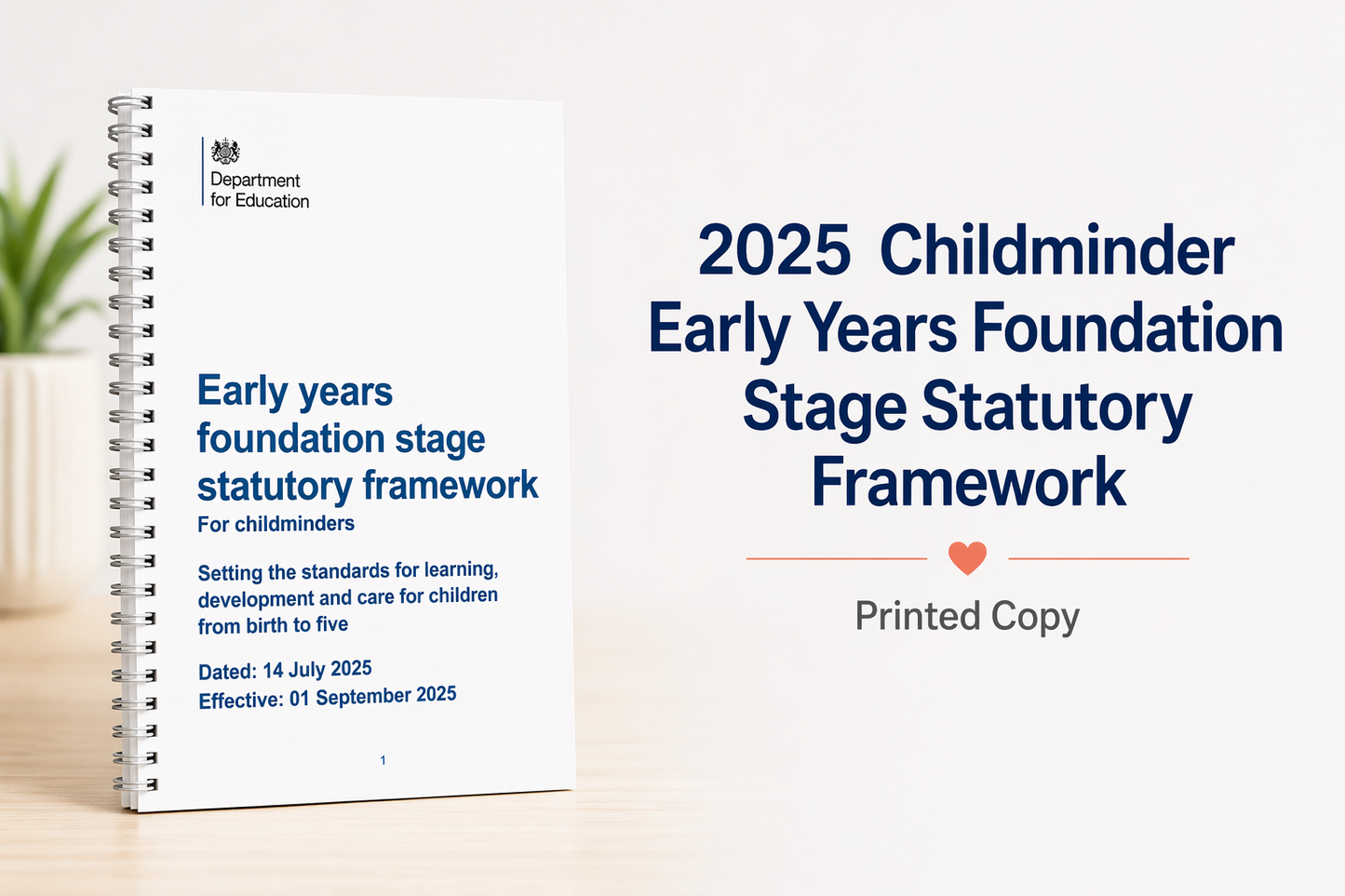 EYFS Statutory Framework for Childminders 2025 | Printed Copy