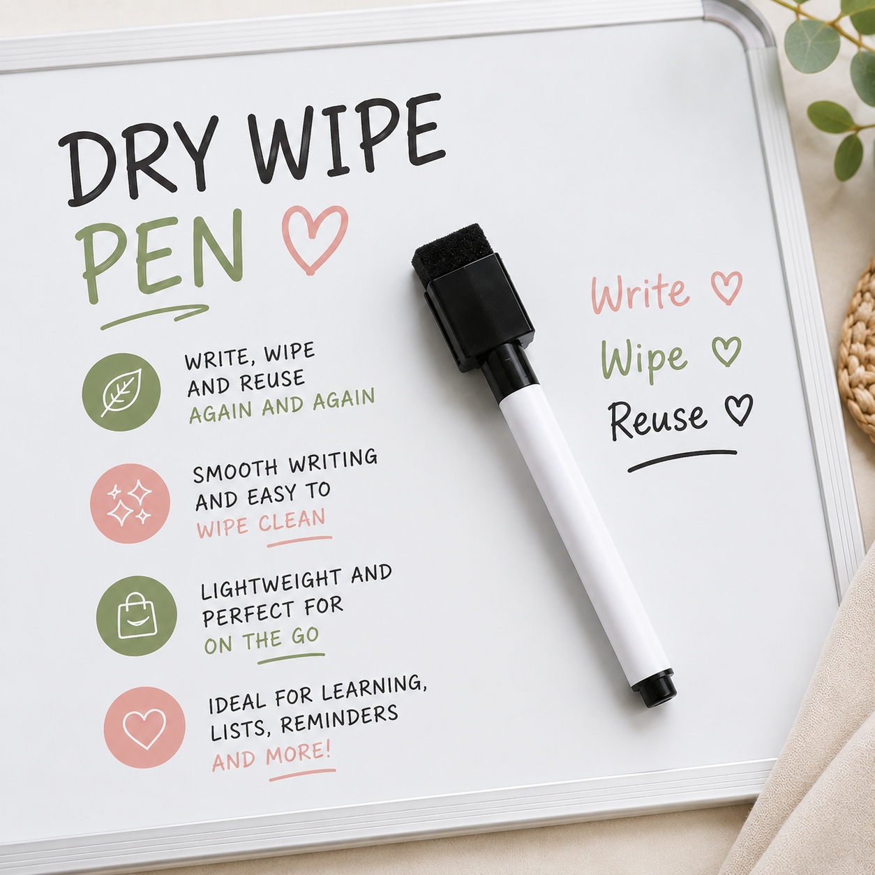 Extra Dry Wipe Pens – Pack of 1, 2, 3, 4 or 5 | Add-On for Whiteboards