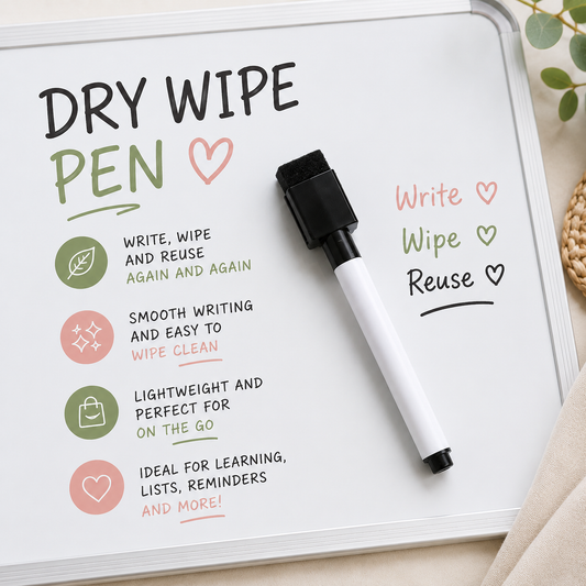 Extra Dry Wipe Pens – Pack of 1, 2, 3, 4 or 5 | Add-On for Whiteboards