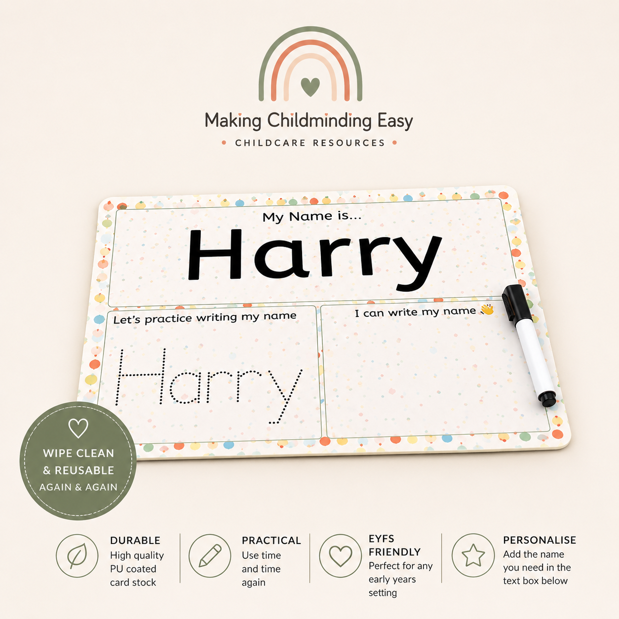 I Can Write My Name – Personalised Practice Mat