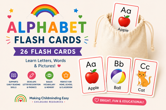 Alphabet Flash Cards – Letters, Words & Pictures