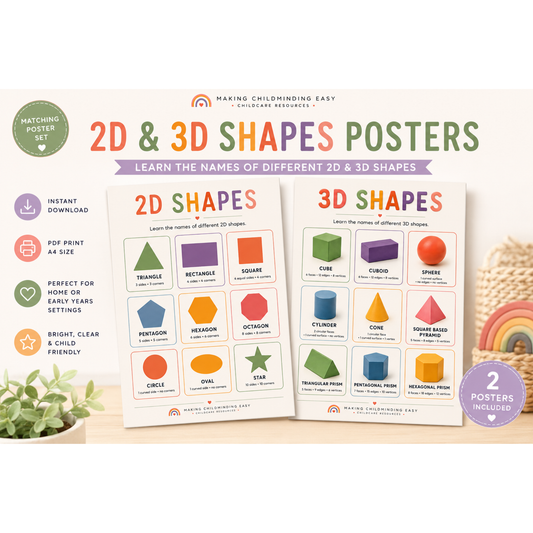 2D & 3D Shapes Printable Posters | Early Years Learning Set