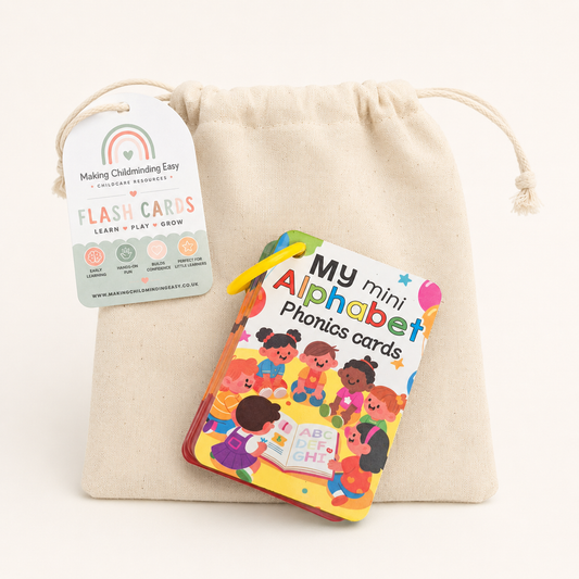 Mini Alphabet Phonics Cards with Cotton Storage Bag