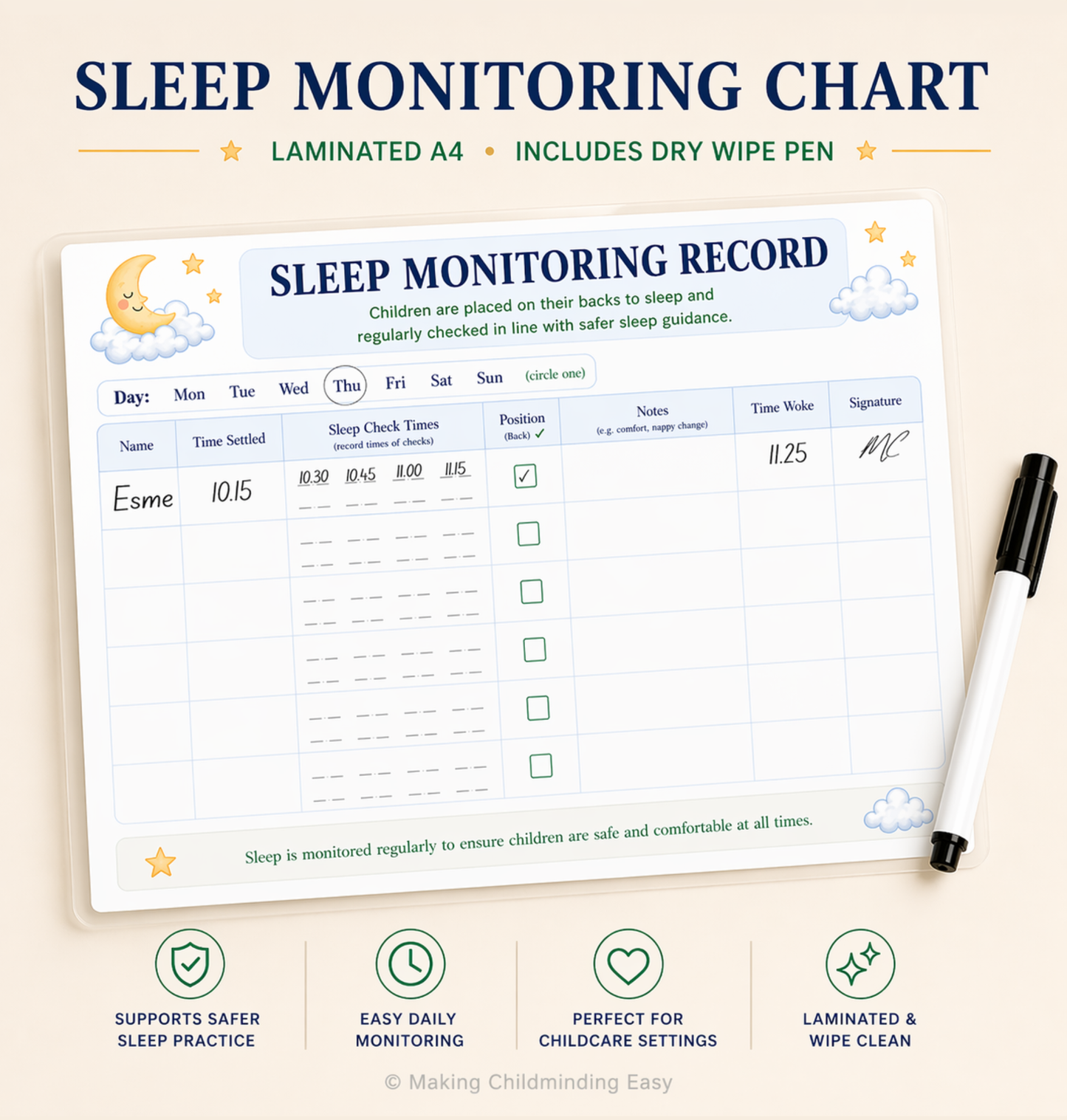 Sleep Monitoring Chart | Childcare Sleep Record & EYFS Safe Sleep Tracker